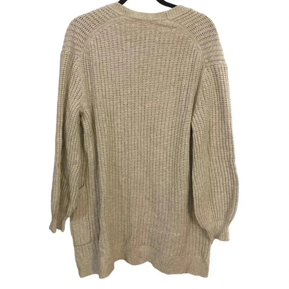 Hinge chunky knit open cardigan longer length small oatmeal - Picture 2 of 8